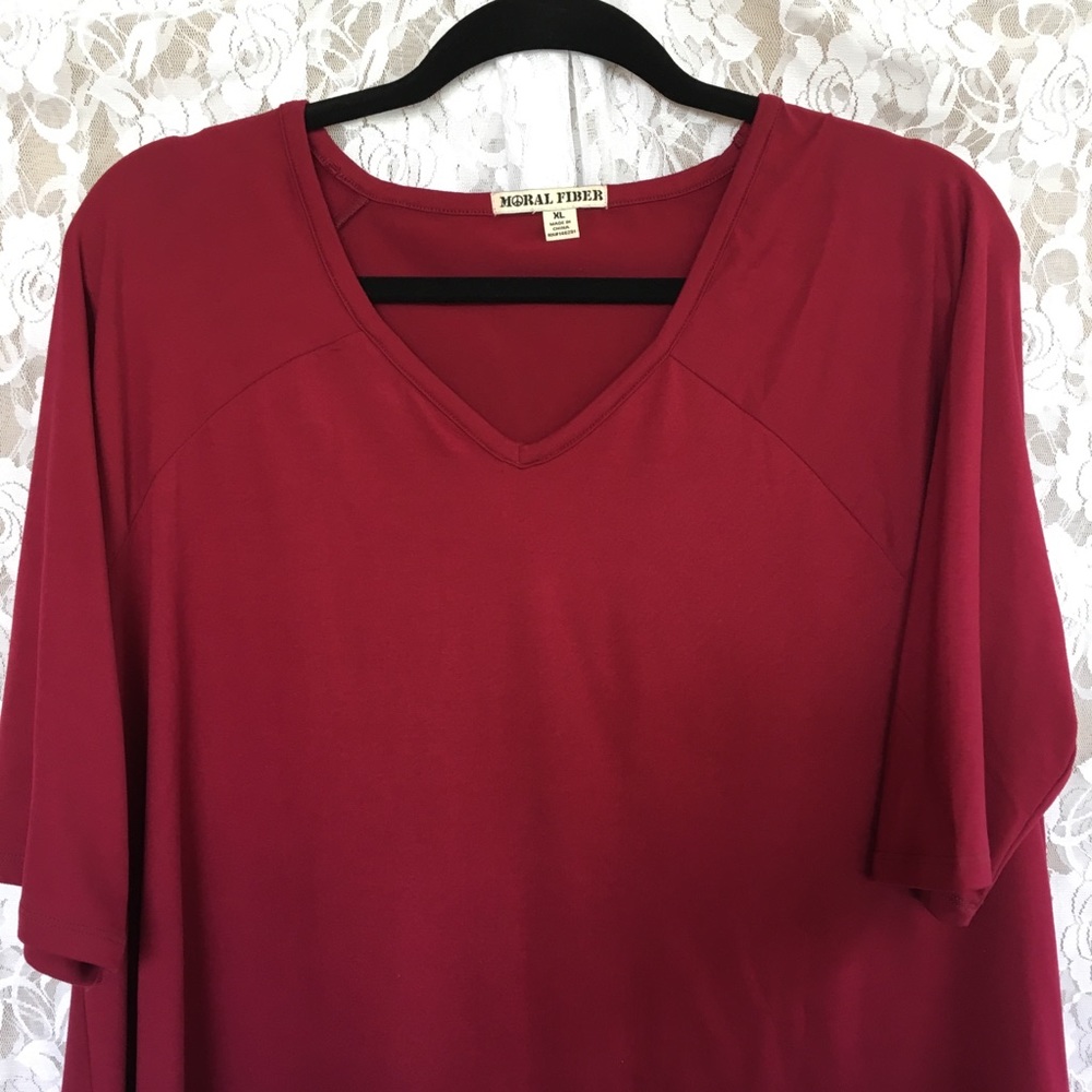 Red V-Neck Top